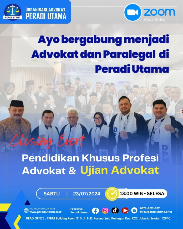 Penutupan Acara Pendidikan Khusus Profesi Advokat (PKPA) dan Ujian Profesi Advokat (UPA) 