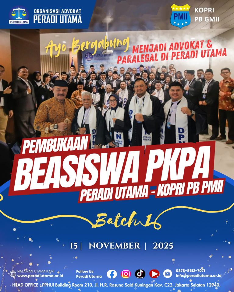 Beasiswa PKPA PERADI UTAMA – KOPRI PB PMII Batch I Resmi Dibuka