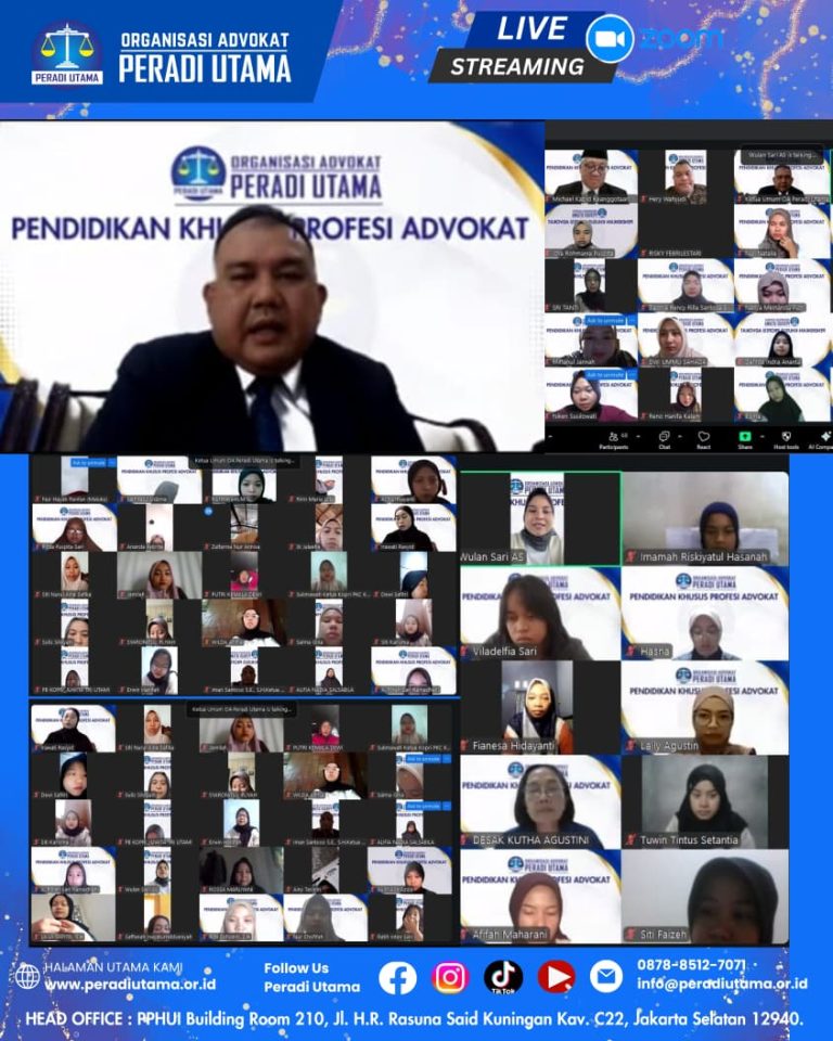 PERADI Utama Gelar PKPA Pendidikan Profesi Advokat, Lebih dari 60 Peserta Antusias Ikuti Kegiatan
