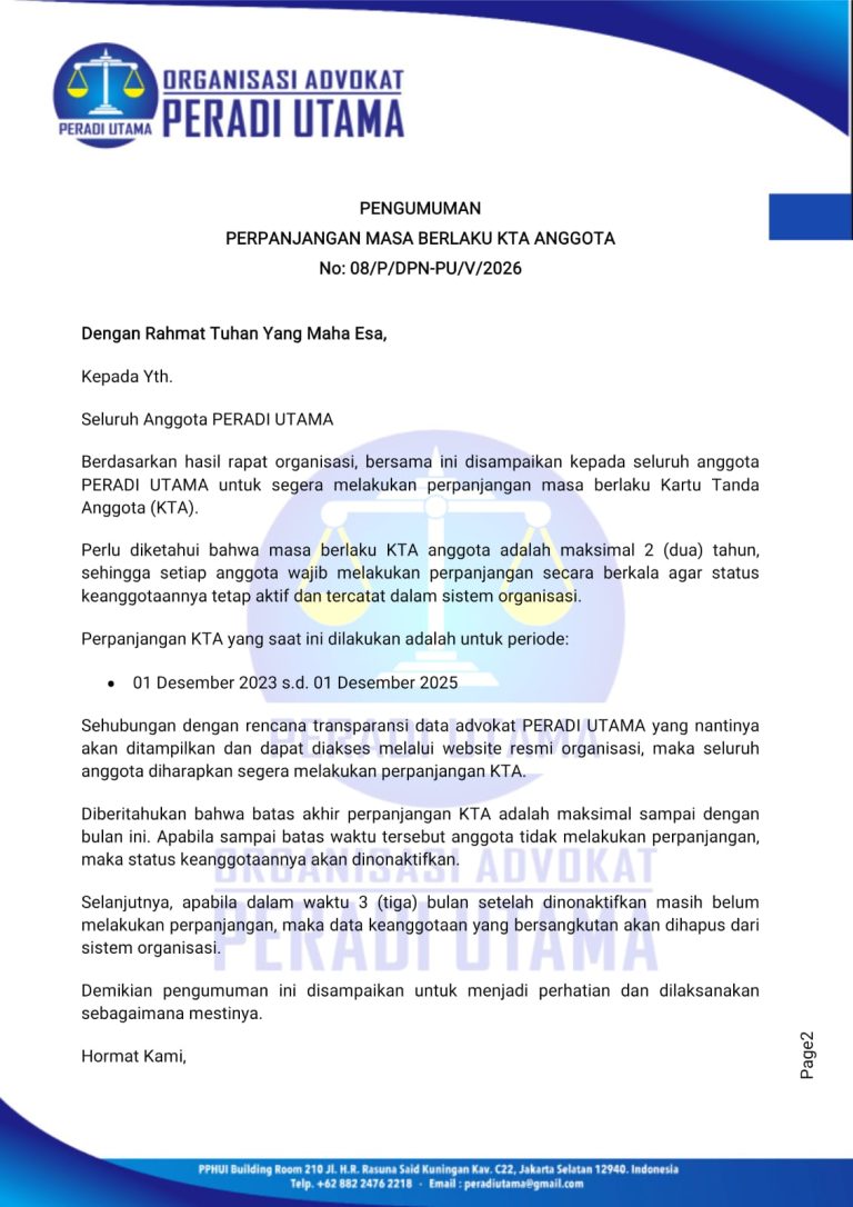 Pemberitahuan Penting Perpajangan KTA